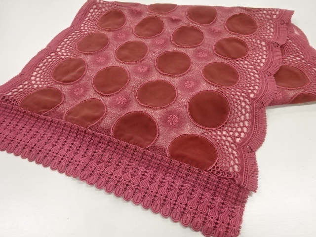 ビロードレース花模様ショール